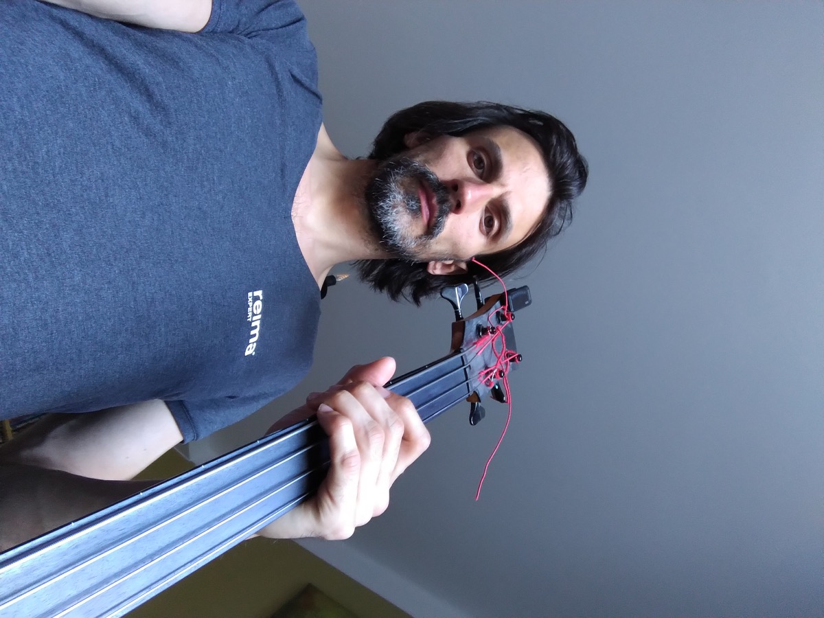 Me with a custom Linden acoustic bass